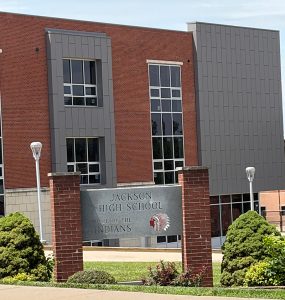 The sign in front of Jackson High School